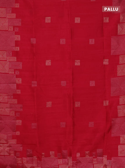 Semi raw silk saree pink with embroidery work buttas and geometric design embroidery border
