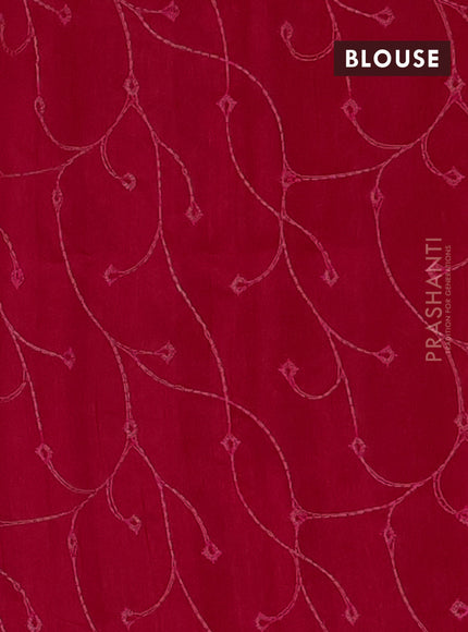 Semi raw silk saree pink with embroidery work buttas and geometric design embroidery border