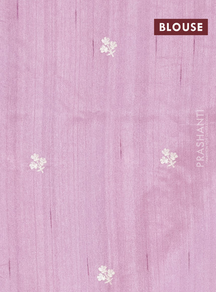 Semi raw silk saree lotus pink with embroidery work buttas and floral embroidery border
