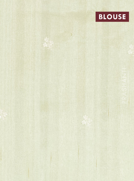 Semi raw silk saree pista green with embroidery work buttas and floral embroidery border