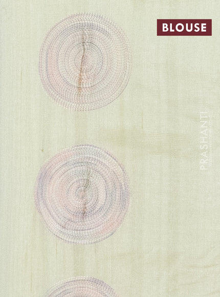 Semi raw silk saree pista green with embroidery work buttas and geometric embroidery butta border