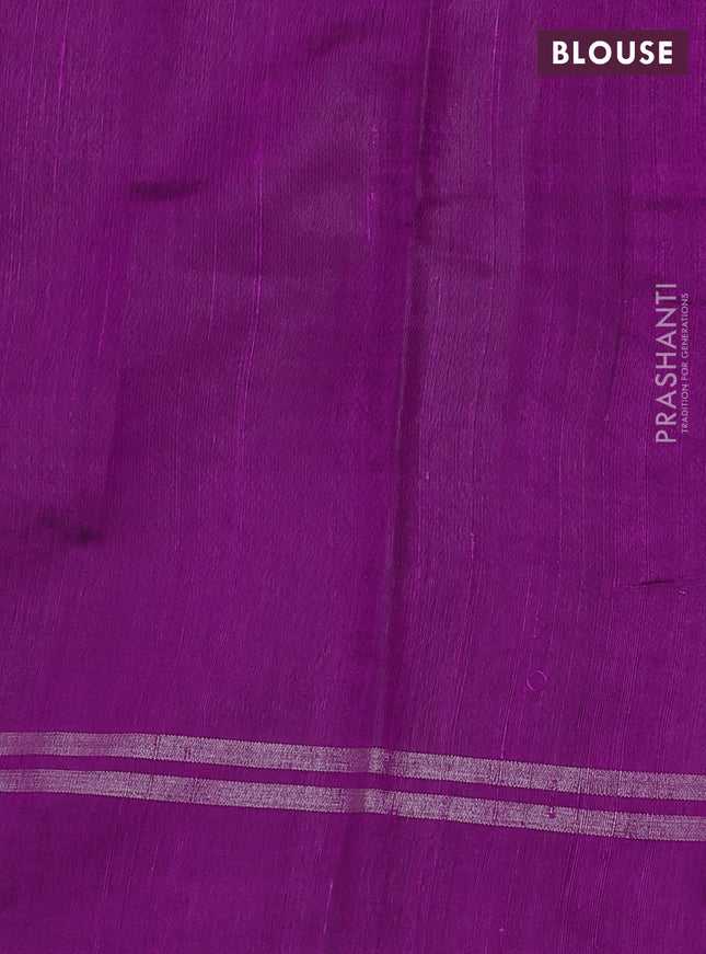 Pure dupion silk saree purple with allover zari weaves and zari woven simple border