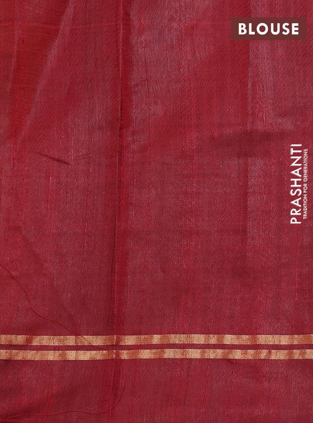 Pure dupion silk saree mustard yellow and rust shade with allover zari weaves and zari woven simple border