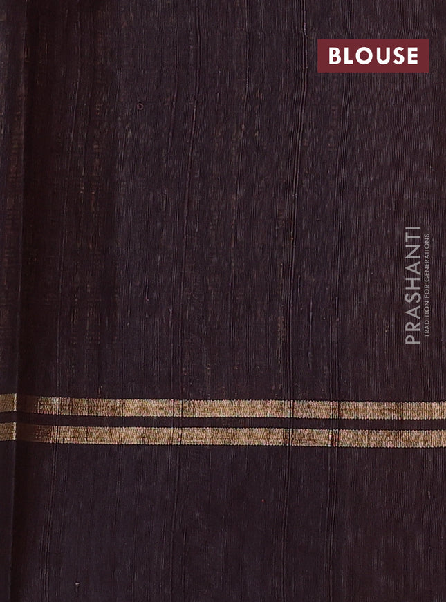 Pure dupion silk saree orange and deep maroon with allover zari weaves and zari woven simple border