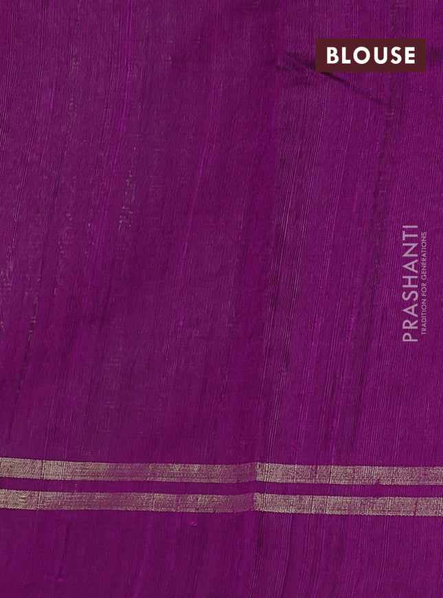 Pure dupion silk saree purple with allover zari weaves and zari woven simple border
