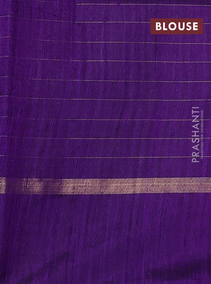 Pure dupion silk saree chikku shade and violet with allover zari checked pattern and zari woven butta border