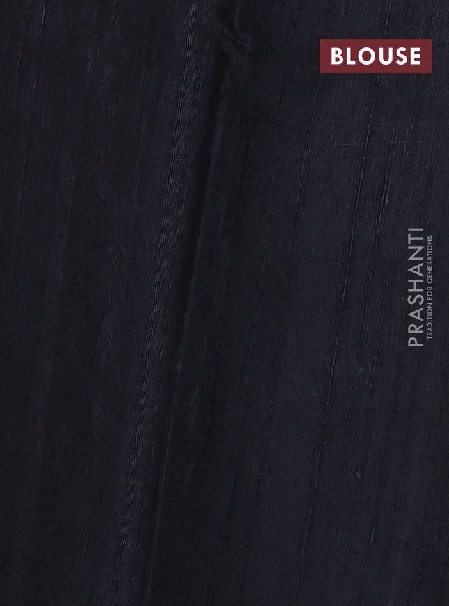 Pure dupion silk saree maroon and black with plain body and temple design zari butta border