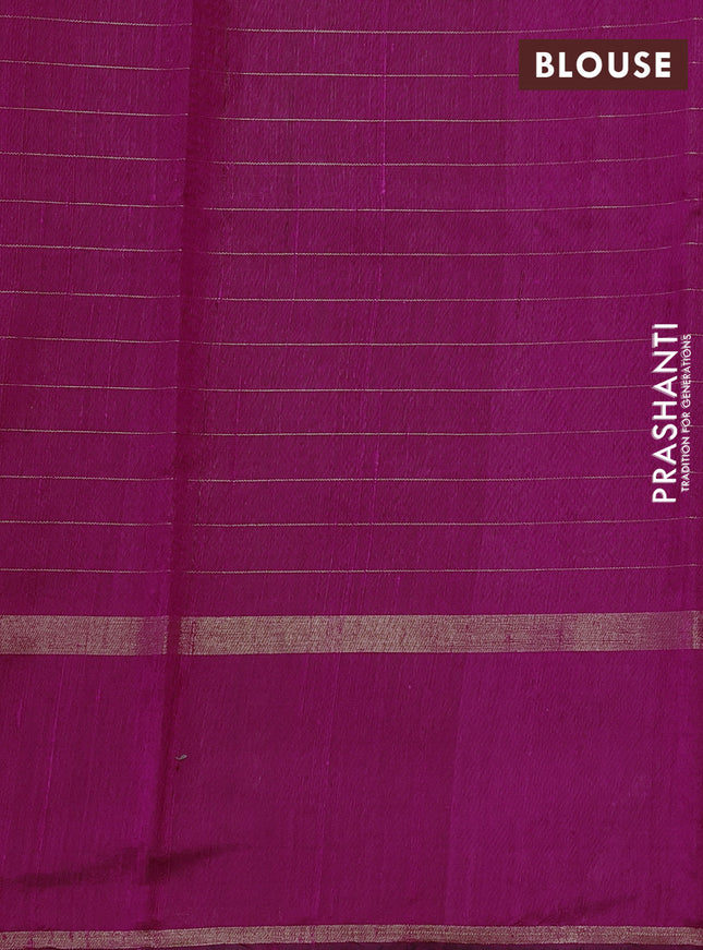 Pure dupion silk saree magenta pink with allover zari checked pattern and zari woven butta border