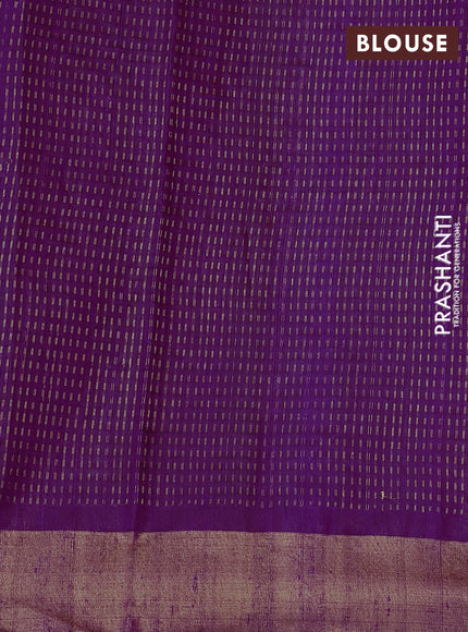Pure dupion silk saree purple with allover zari weaves & buttas and zari woven border