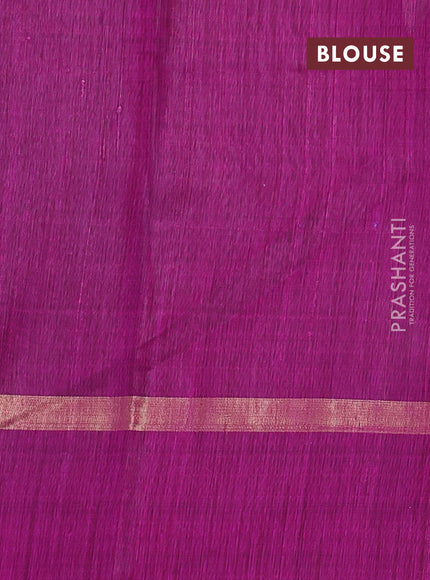 Pure dupion silk saree peacock green and magenta pink with zari woven buttas and zari woven butta border