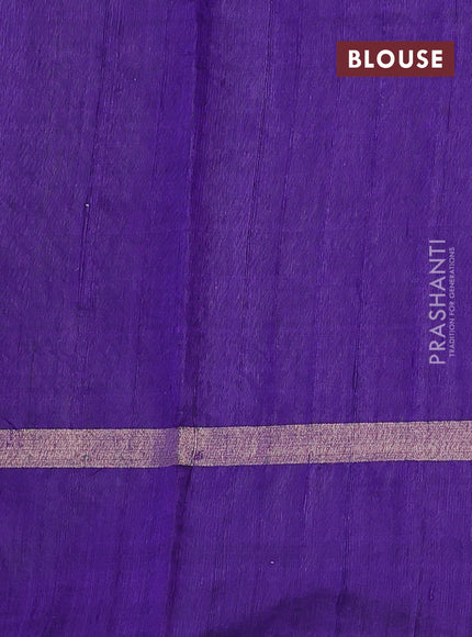 Pure dupion silk saree pastel lavender and violet with thread woven buttas and zari woven butta border