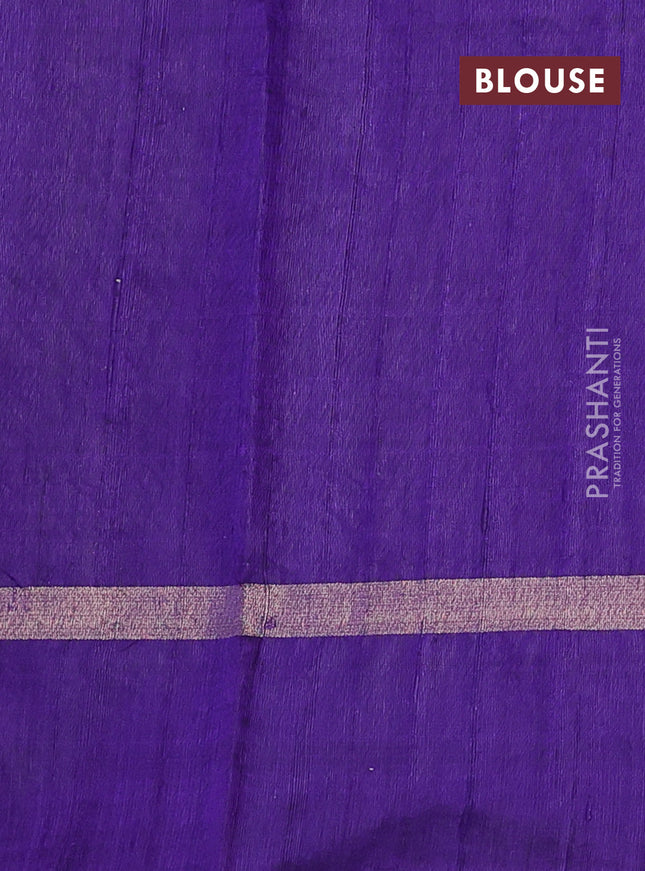 Pure dupion silk saree pastel lavender and violet with thread woven buttas and zari woven butta border