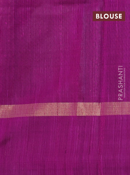 Pure dupion silk saree peacock green and magenta pink with thread woven buttas and zari woven butta border