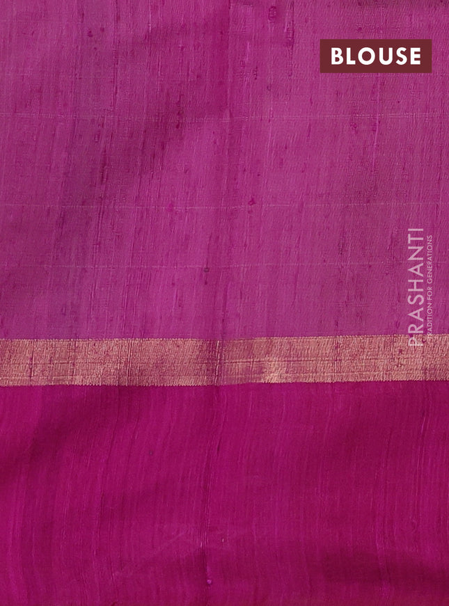 Pure dupion silk saree peach orange and pink with thread woven buttas and zari woven butta border