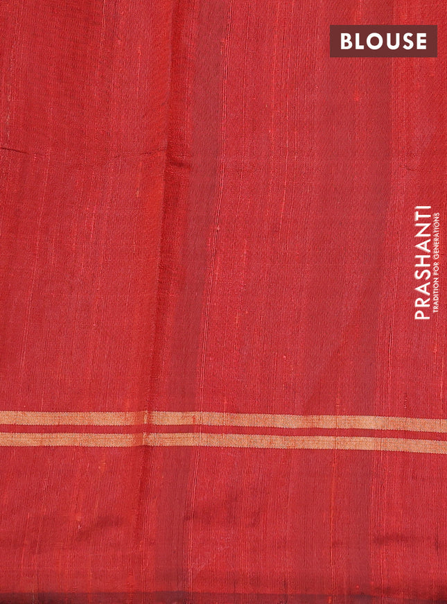 Pure dupion silk saree orange with allover zari weaves and zari woven simple border