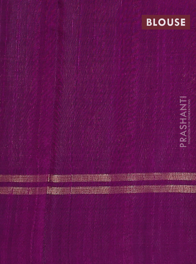 Pure dupion silk saree purple with allover zari weaves & buttas and zari woven simple border
