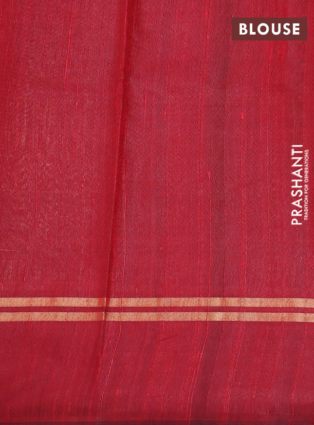 Pure dupion silk saree maroon with allover zari weaves and zari woven simple border