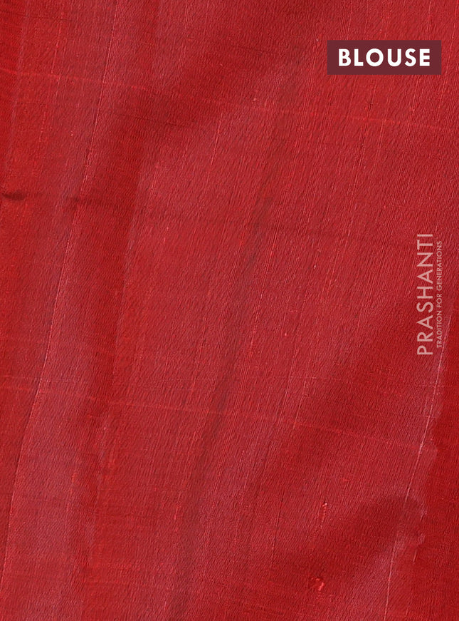 Pure dupion silk saree orange with allover thread & zari weaves and simple zari border