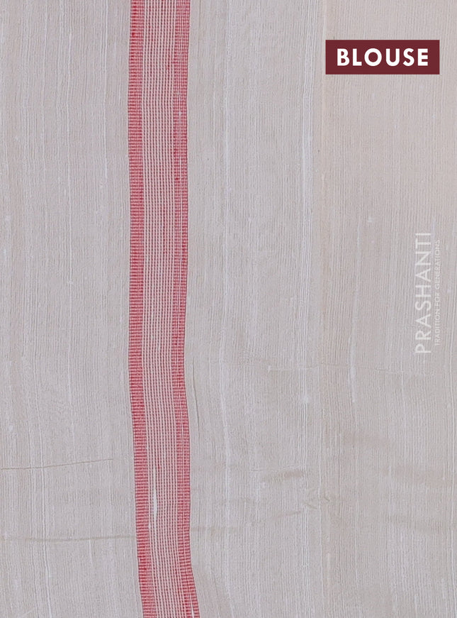 Pure dupion silk saree cream with thread woven buttas and thread woven border