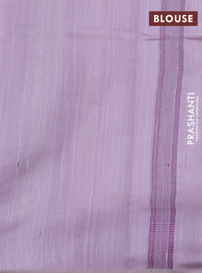 Pure dupion silk saree lavender with thread woven buttas and thread woven border