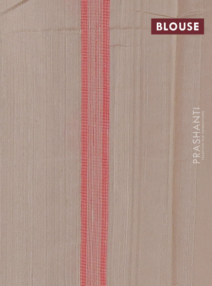 Pure dupion silk saree beige with thread woven buttas and thread woven border