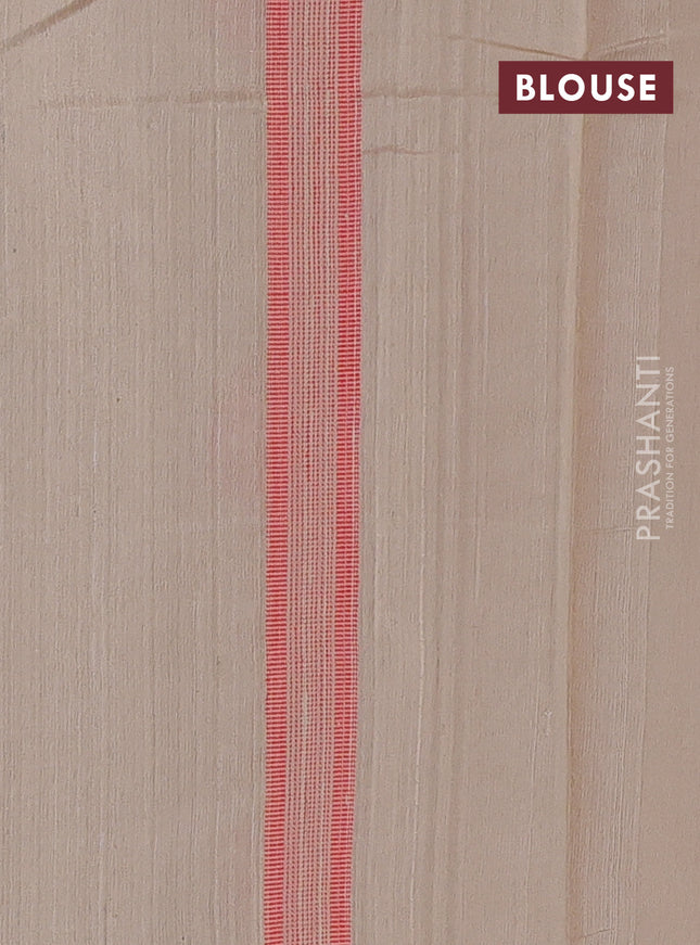 Pure dupion silk saree beige with thread woven buttas and thread woven border