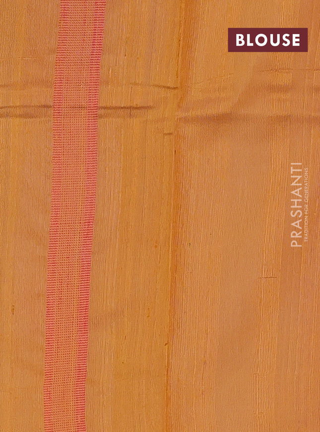 Pure dupion silk saree mango yellow with thread woven buttas and thread woven border