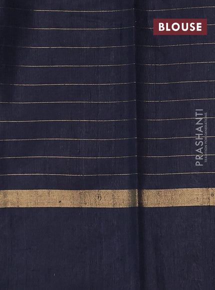 Pure dupion silk saree grey and elephant grey with allover zari checked pattern and zari woven butta border