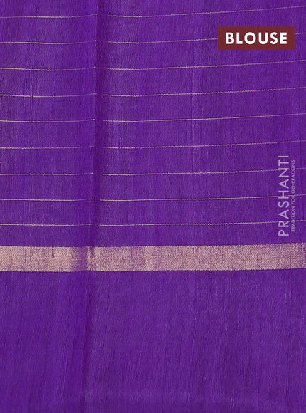 Pure dupion silk saree mauve pink and violet with allover zari checked pattern and zari woven butta border