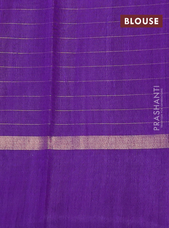 Pure dupion silk saree mauve pink and violet with allover zari checked pattern and zari woven butta border