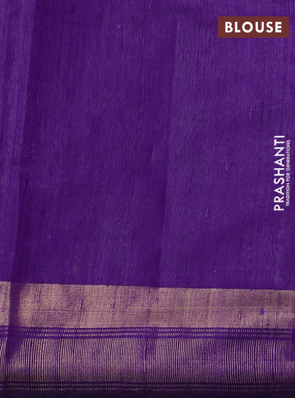 Pure dupion silk saree mauve pink and violet with thread woven buttas and zari woven border