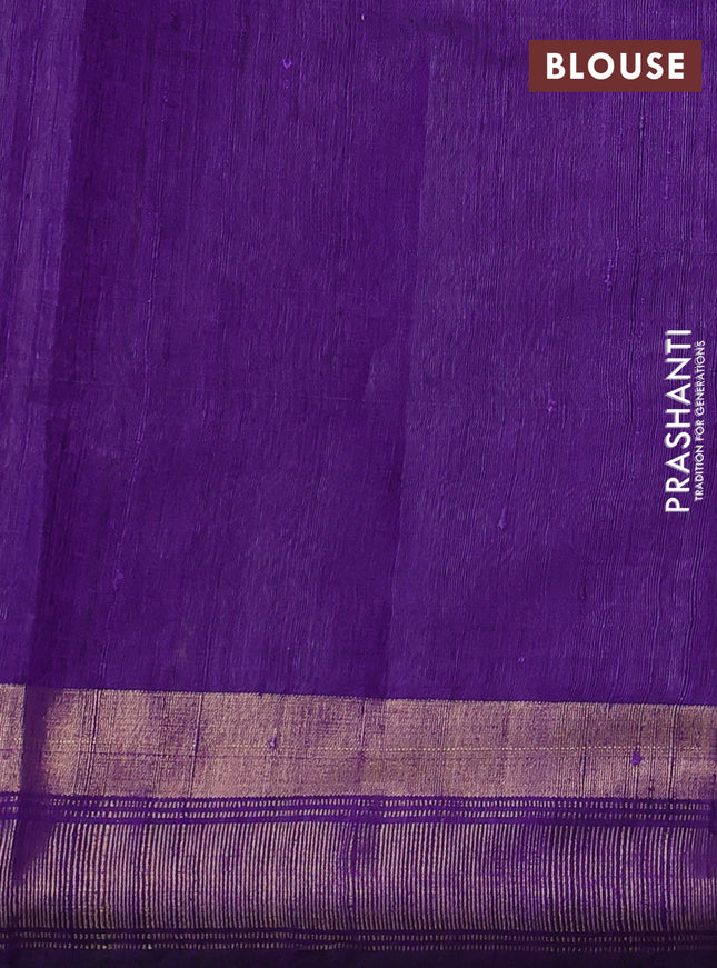 Pure dupion silk saree mauve pink and violet with thread woven buttas and zari woven border
