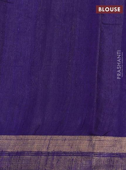 Pure dupion silk saree maroon and violet with zari woven buttas and zari woven border