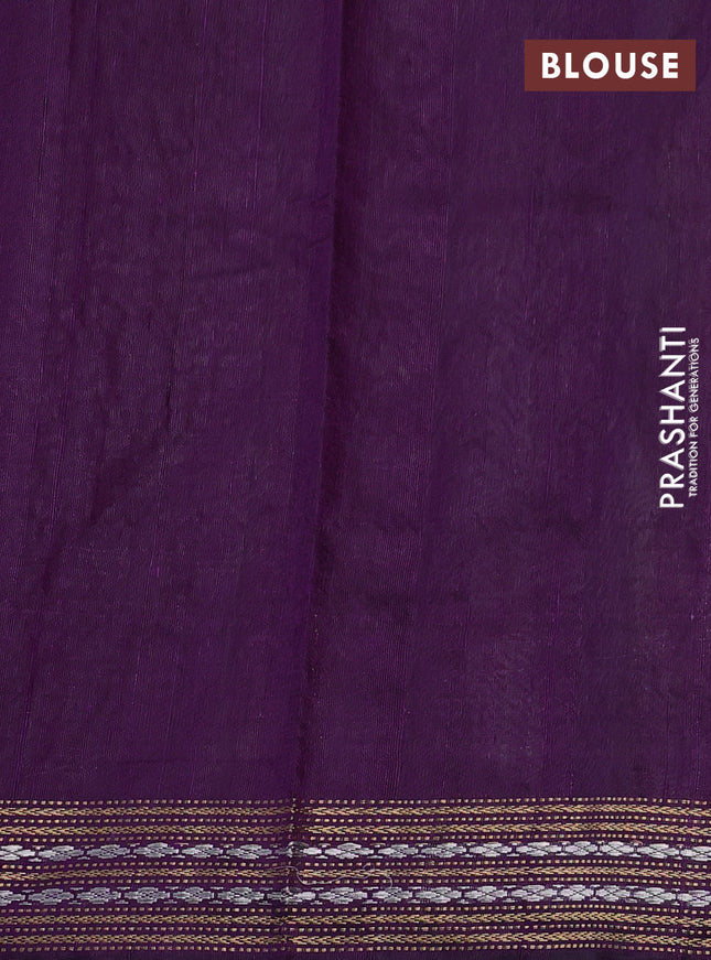 Pure dupion silk saree pastel lavender and deep purple with plain body and temple design zari woven border