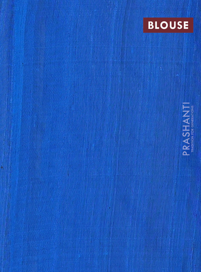 Pure dupion silk saree cs blue with zari woven buttas and zari woven border