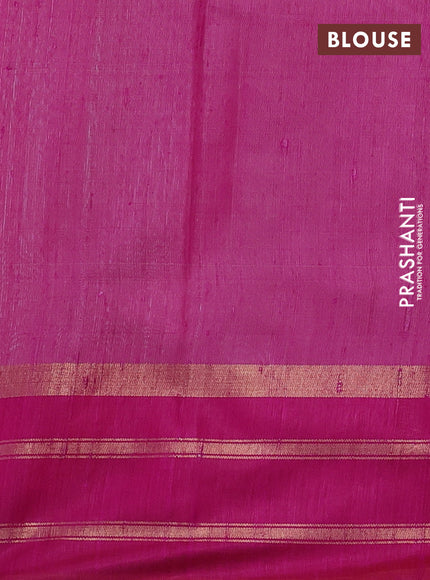 Pure dupion silk saree light blue and pink with thread woven buttas and zari woven border