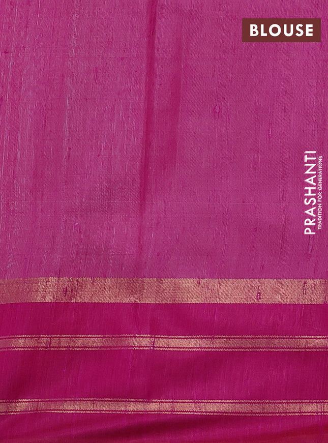 Pure dupion silk saree light blue and pink with thread woven buttas and zari woven border