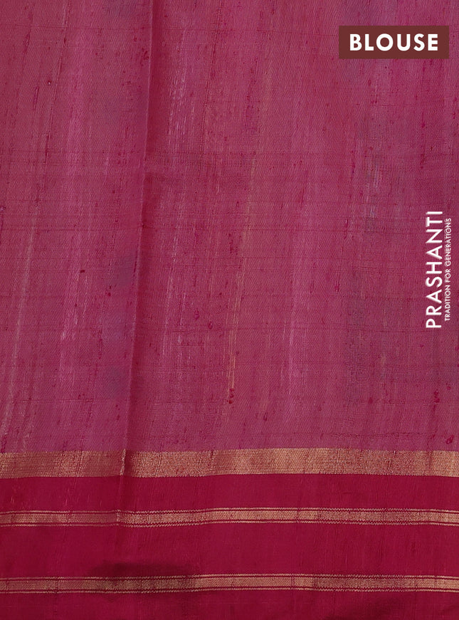 Pure dupion silk saree peach orange and pink with thread woven buttas and zari woven border