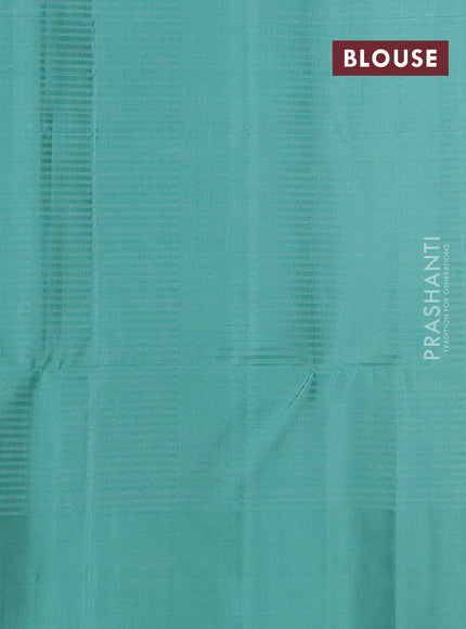Pure soft silk saree pastel green with allover silver zari weaves and silver zari woven border