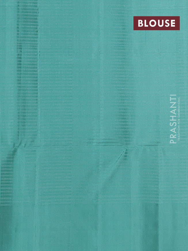 Pure soft silk saree pastel green with allover silver zari weaves and silver zari woven border