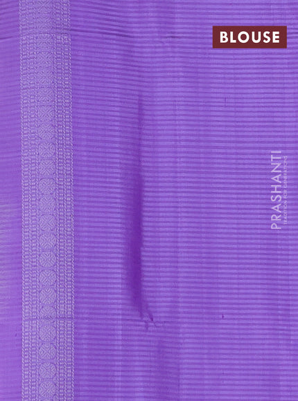 Pure soft silk saree lavender with allover silver zari weaves and silver zari woven border