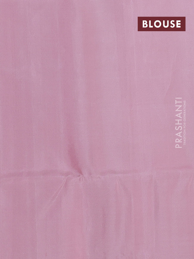 Pure soft silk saree peach shade with allover silver zari woven brocade weaves in borderless style