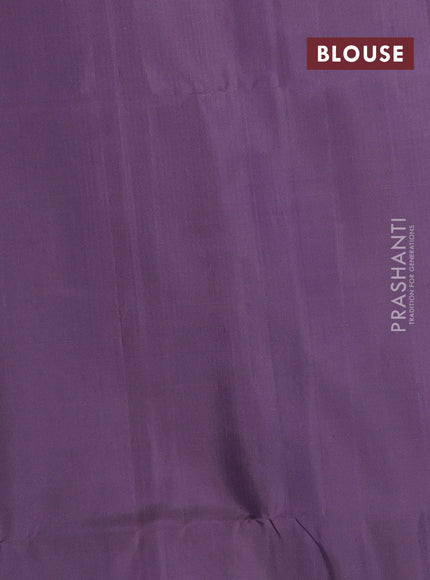 Pure soft silk saree pastel lavender with allover silver zari woven brocade weaves in borderless style