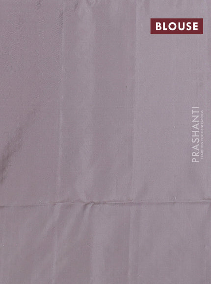 Pure soft silk saree beige with silver zari woven buttas in borderless style