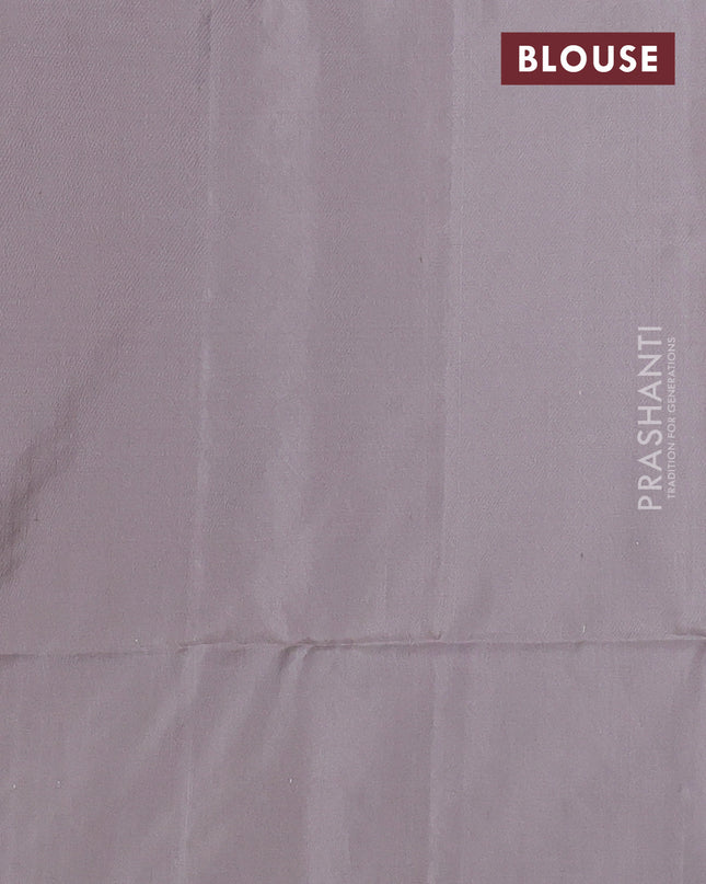 Pure soft silk saree beige with silver zari woven buttas in borderless style