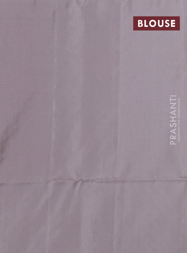 Pure soft silk saree beige with silver zari woven buttas in borderless style