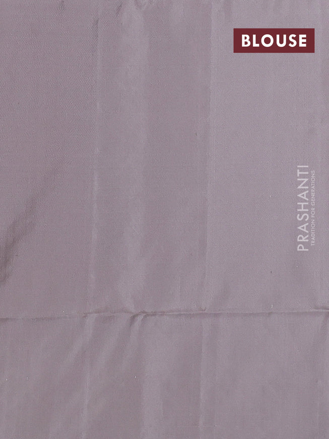 Pure soft silk saree beige with silver zari woven buttas in borderless style