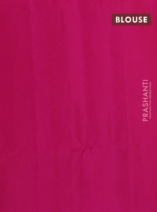 Pure soft silk saree pink with silver zari woven buttas in borderless style