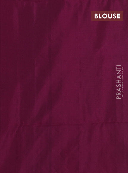 Pure soft silk saree magenta pink with silver zari woven buttas in borderless style