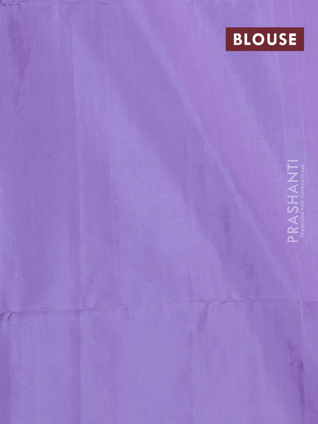 Pure soft silk saree lavender with silver zari woven buttas in borderless style